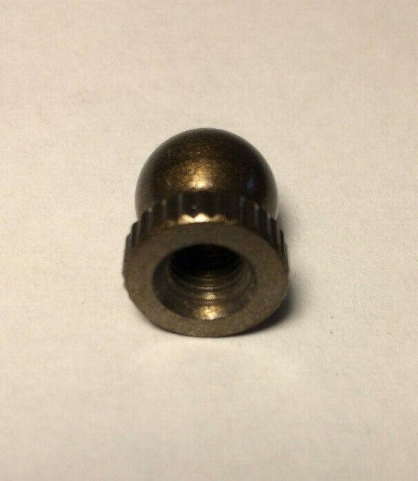 New Small Antique Brass Knob Finial For Standard Lamp Harps, 9/16" ht. #BF958A - Stone Door Lamps