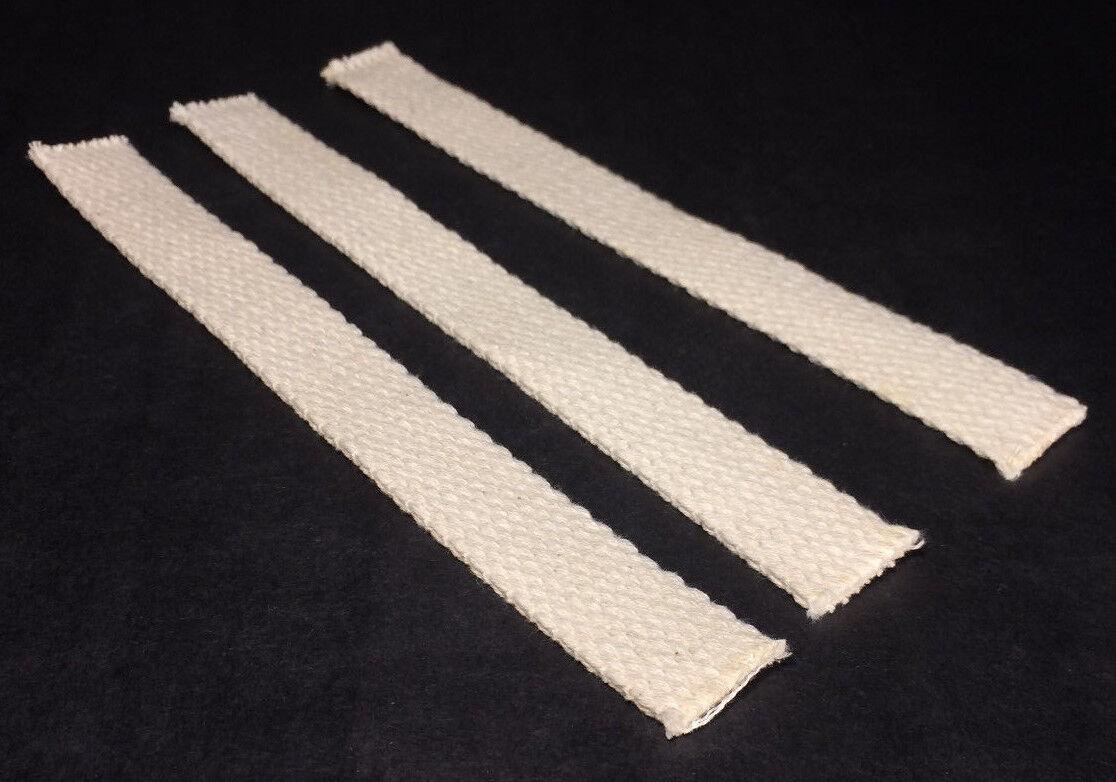 3 - pack Oil Lamp Lantern Wick 7/8" x 8" Long Flat Cotton USA Made, Lamplight #919 - Stone Door Lamps