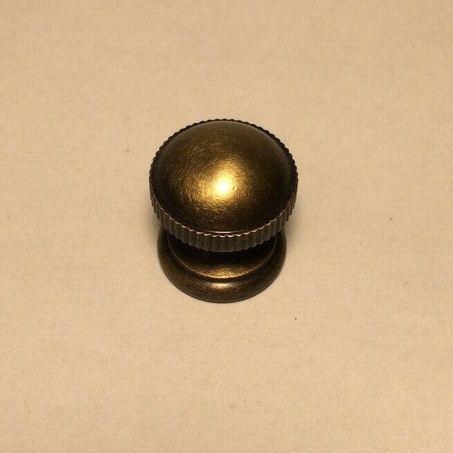 New Antique Brass Knurled Ball Finial For Standard Lamp Harps, 7/8" ht. #BF411A - Stone Door Lamps