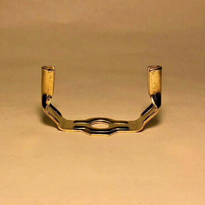 New Heavy Duty Brass Plated Lamp Harp Base, Slips 1/8 IP (3/8") #HB735 - Stone Door Lamps