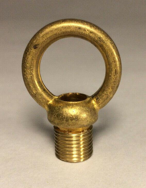 New 1" Unfinished Cast Brass Loop Lamp Part With Wire Way, 1/8M Thread #BL939U - Stone Door Lamps