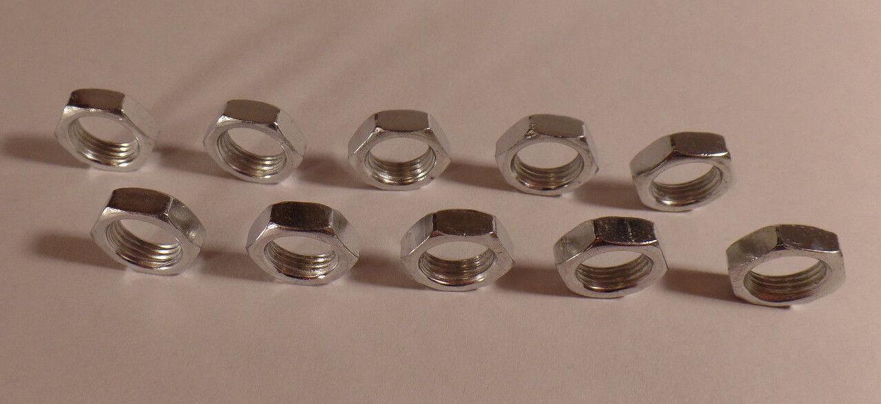 Lot Of 10 1/8F Heavy Steel Counter Sunk Hexnuts Ceiling Canopy, Lamp Part #HN705 - Stone Door Lamps