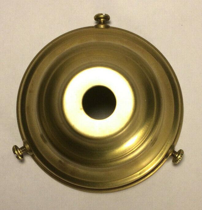 New 2 1/4" Fitter Spun Brass Fixture Shade Holder, Unfinished Brass #SH763U - Stone Door Lamps