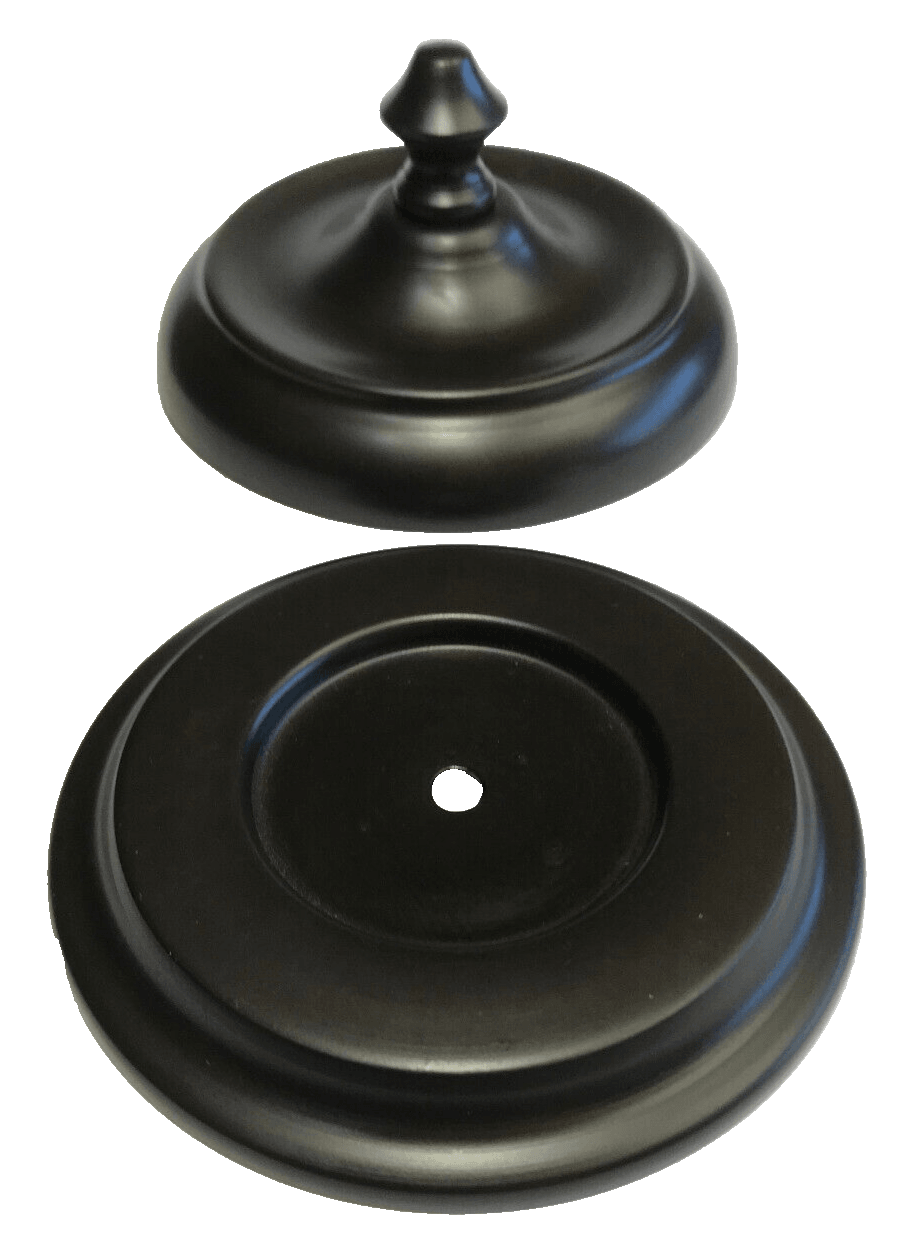 New 4" Brass 3 - Piece Handel Style Heat Cap, Antique Bronze Finish, 1/4 - 27F Tap - Stone Door Lamps