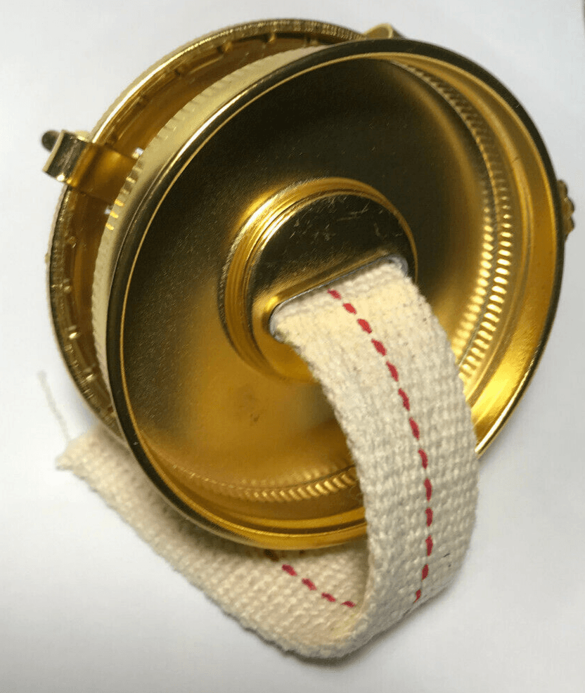 New #2 Brass Plated Mason, Fruit Jar Oil Lamp Burner Adapter With Wick #MB286G - Stone Door Lamps