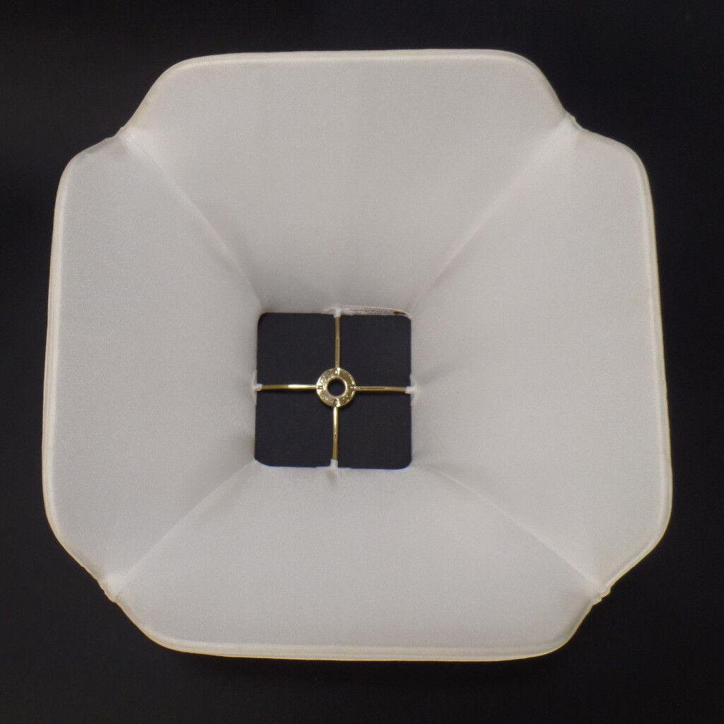 4.5" x 10" x 8.25" Off White Pagoda Style Tissue Shantung Fabric Lamp Shade 843W - Stone Door Lamps