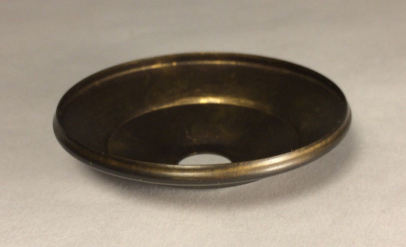 New 1 3/8" Solid Spun Brass Vase Lamp Cap, Vase Plate, Antique Brass Finish 600A