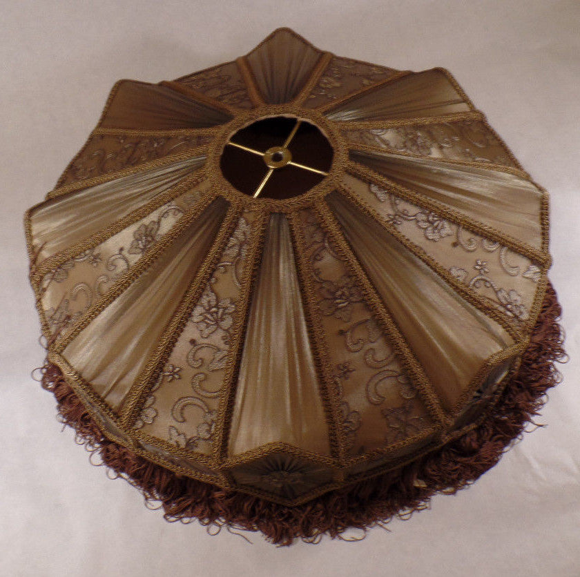 Victorian Softback Floor Lamp Shade w/ Fringe, Tassels, Mocha Brown 807A