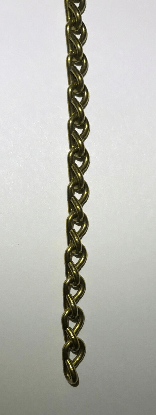New 1/4" Wide #16 Brass Double Jack Chain F/ Hanging, Library Lamps, Sold Per Ft - Stone Door Lamps