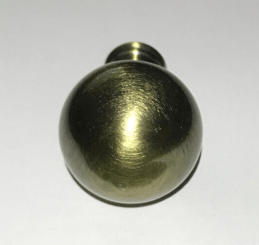 New 1 3/4" Solid Brass 32mm Smooth Ball Lamp Finial, Antique Brass Finish 1/4 - 27 - Stone Door Lamps