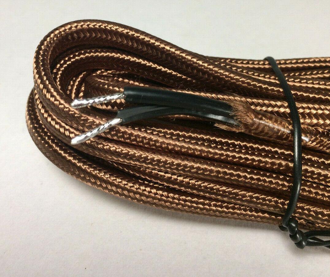 New 10 ft. Brown Rayon Lamp Cord Set with Antique Style Acorn Plug #CS860 - Stone Door Lamps