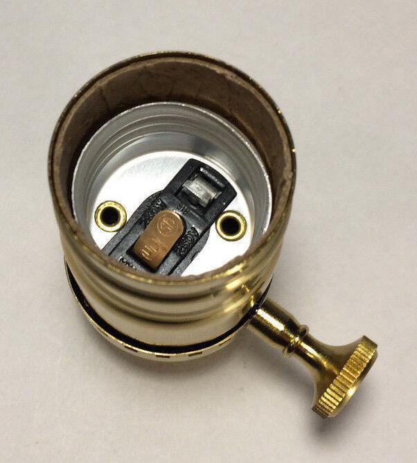3 - Way Function Polished Solid Brass Industrial Style Turn Knob Lamp Socket SO273 - Stone Door Lamps