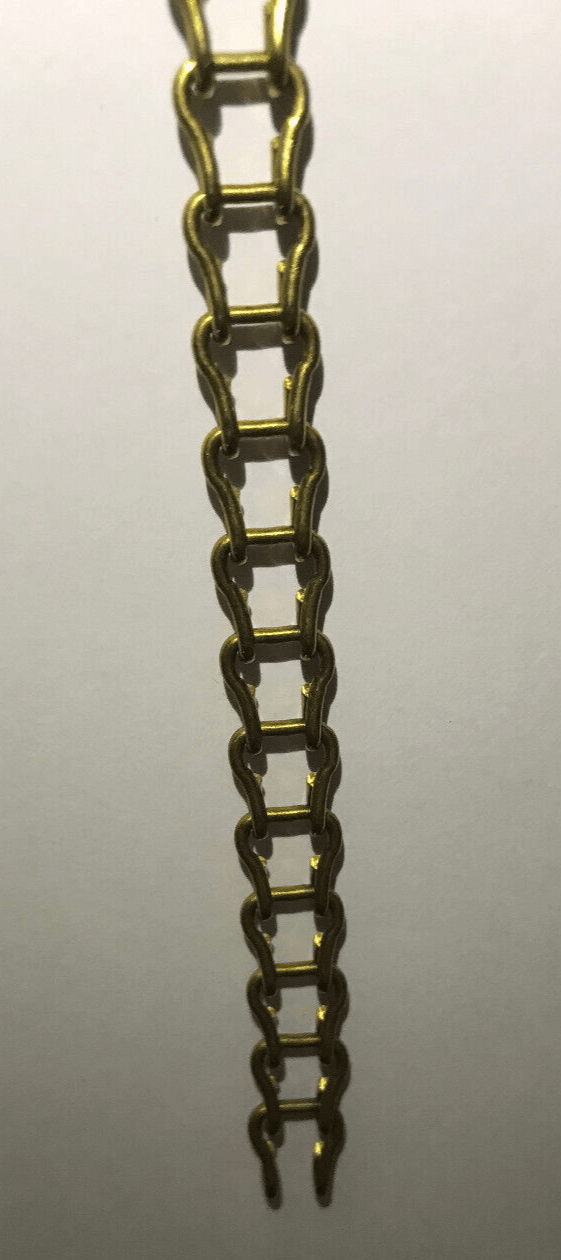 New 11/32" Wide #18 Brass Ladder Chain For Hanging, Library Lamps, Sold Per Foot - Stone Door Lamps