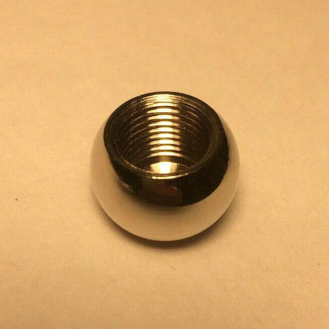 New 5/8" Diameter Brass Ball Finial, Cap, Nickel Plated, 1/8F Tap #BF005N - Stone Door Lamps