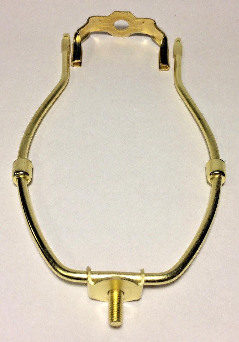 7" Heavy Duty Brass Plated Lamp Harp with Base Shade Holder #HAR40 - Stone Door Lamps