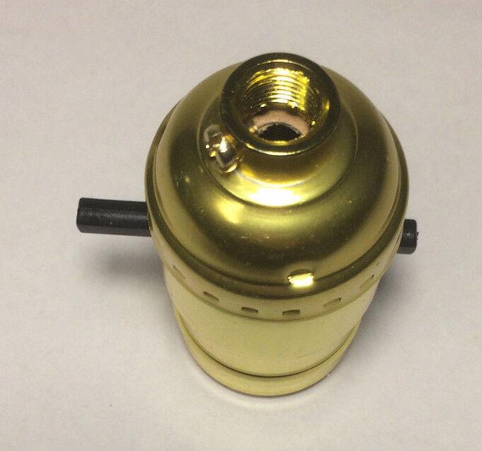 Push Thru Lamp Socket standard size Light Bulbs Brass Plated Shell Reg. Cap #341 - Stone Door Lamps