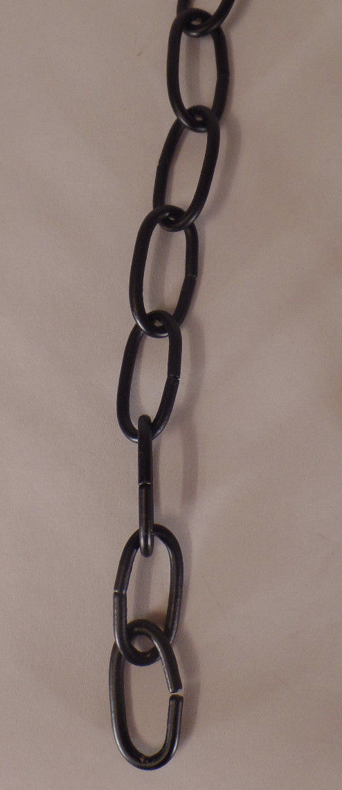 New 3' Satin Black 10 Gauge Steel Chandelier Fixture Oval Lamp Chain #FC996