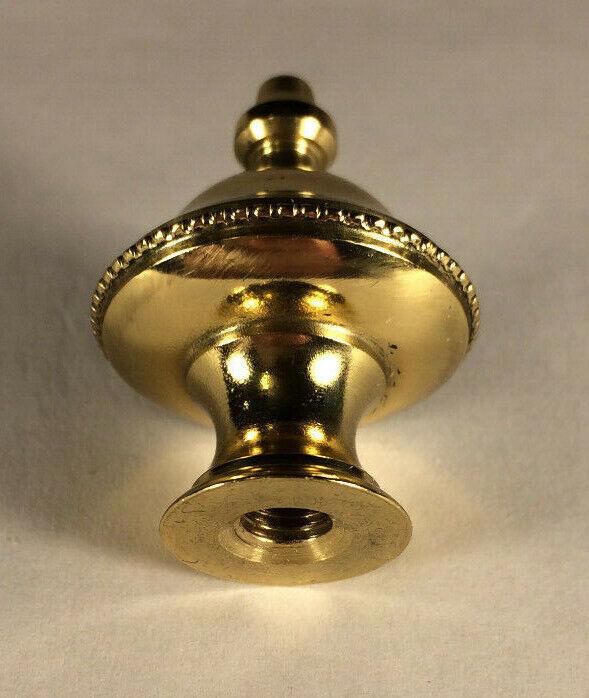 New 1 7/16" Tall Solid Brass Lamp Harp Finial, Polished & Lacquered #LF329 - Stone Door Lamps