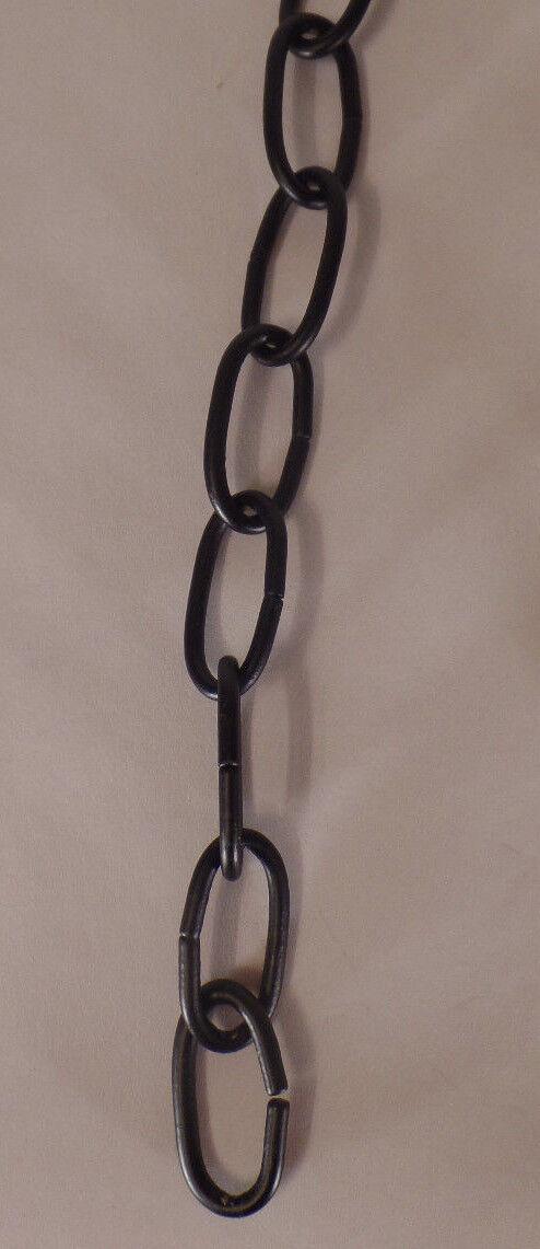 New 3' Satin Black 10 Gauge Steel Chandelier Fixture Oval Lamp Chain #FC996 - Stone Door Lamps
