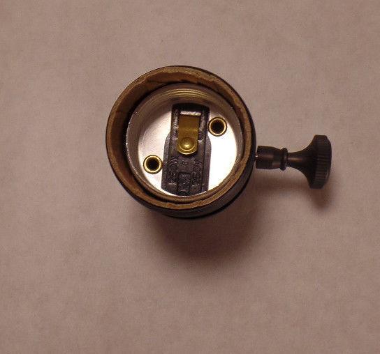 On/Off Uno Thread Bronze Finish Industrial Style Brass Turn Knob Lamp Socket 72B - Stone Door Lamps