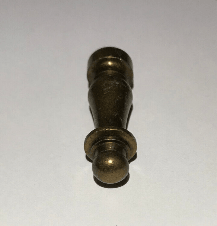 New 1 1/2" Column Style Brass Lamp Finial, Antique Brass Finish, 1/4 - 27F, BF950A - Stone Door Lamps