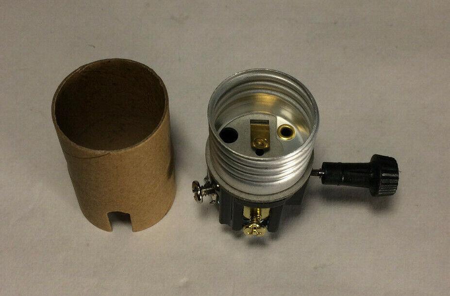New On/Off Turn Knob Lamp Socket Interior w/ 1/8F Hickey & Paper Insulator 110i - Stone Door Lamps