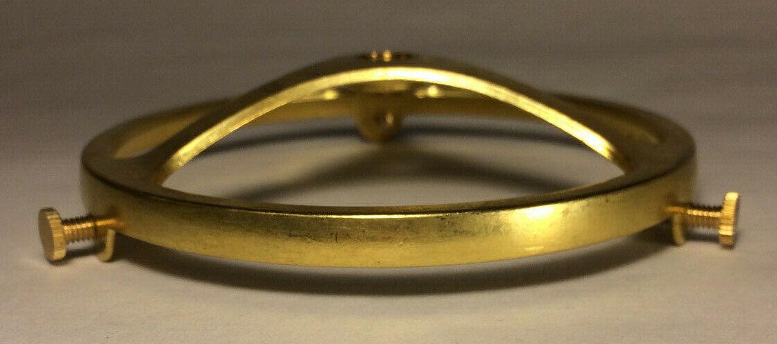 New 4" Fitter Cast Brass Glass Lamp Shade Holder, Unfinished Brass #SHH72U - Stone Door Lamps