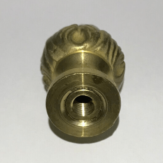 New 2" Antique Style Unfinished Brass Acanthus Lamp Finial, 1/4 - 27F Tap #LF847U - Stone Door Lamps