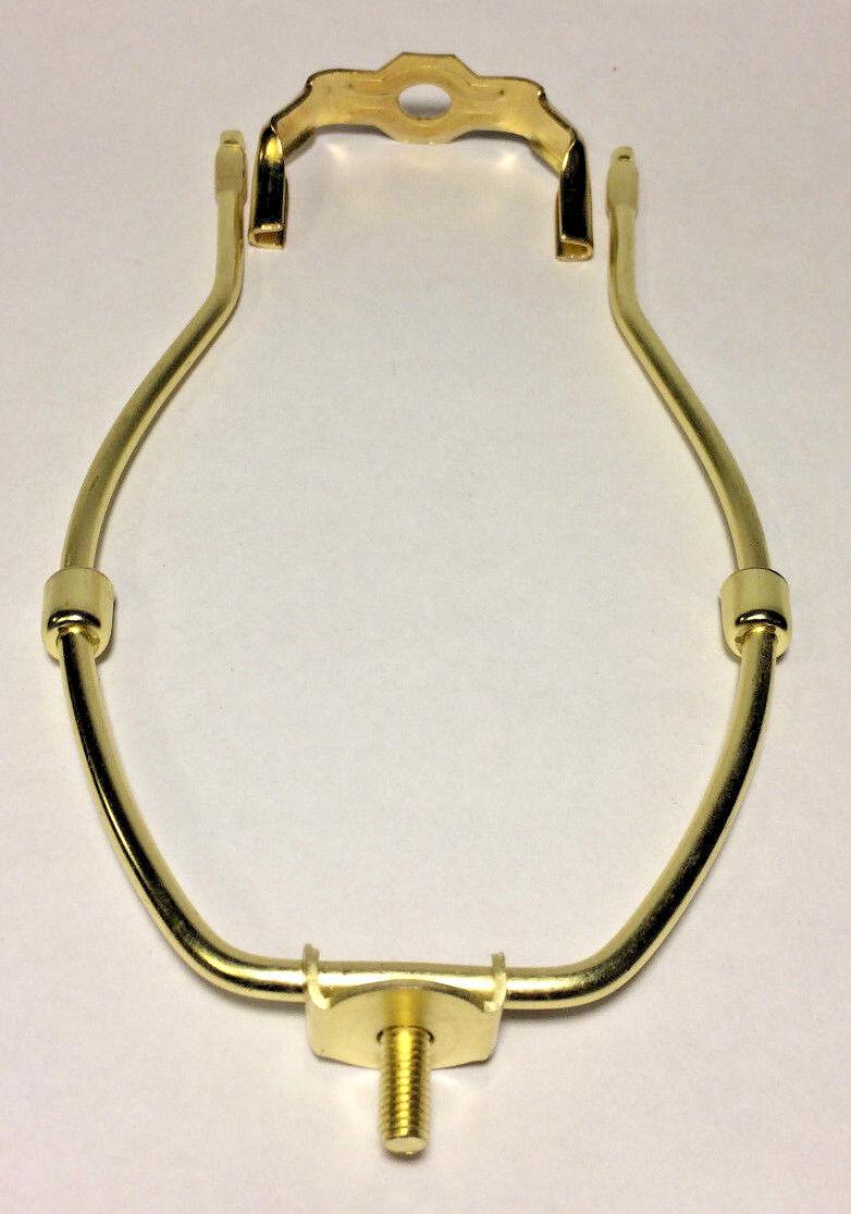 8" Heavy Duty Brass Plated Lamp Harp with Base Shade Holder #HAR42 - Stone Door Lamps