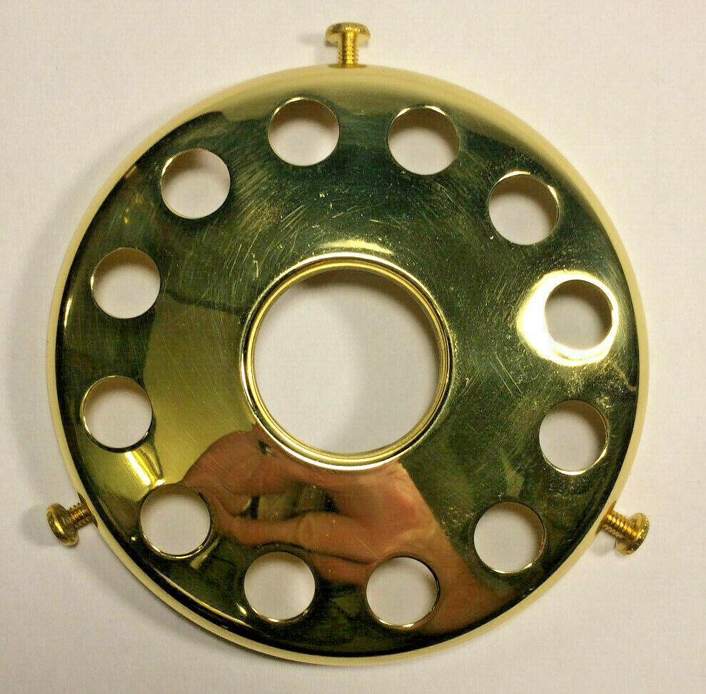 New 4" Fitter Solid Brass Screw On Uno Shade Holder, Polished & Lacquered #SH728 - Stone Door Lamps