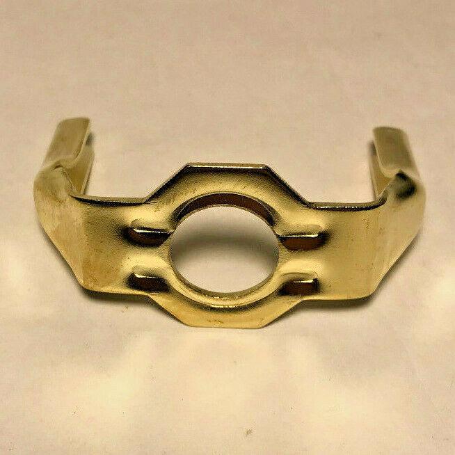 New Regular Weight Brass Plated Lamp Harp Base, Slips 1/4 IP (1/2") #HB771 - Stone Door Lamps