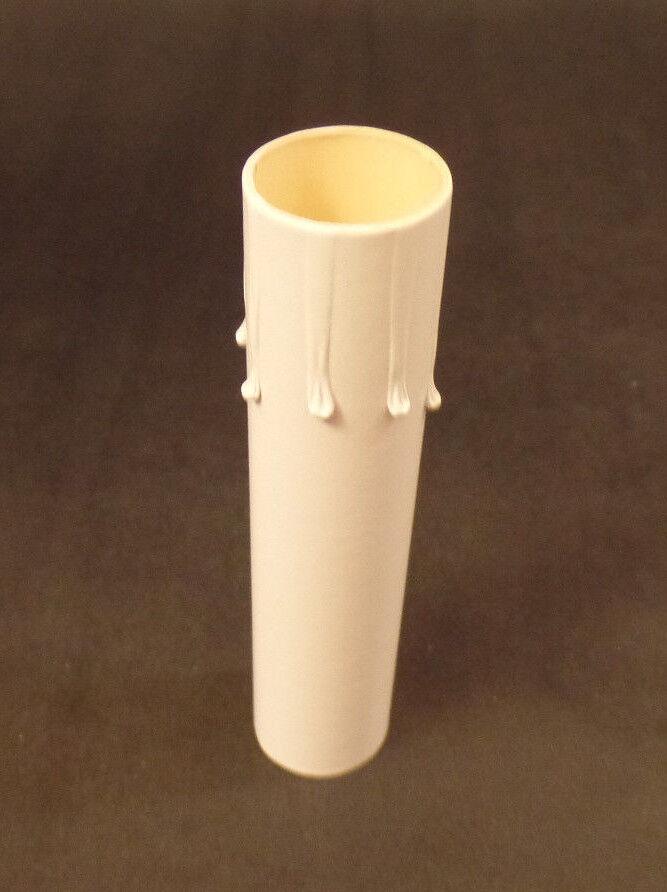 3" Flat White Paperboard Candle Cover w/ Drip Chandelier Lamp Socket,Candelabra - Stone Door Lamps