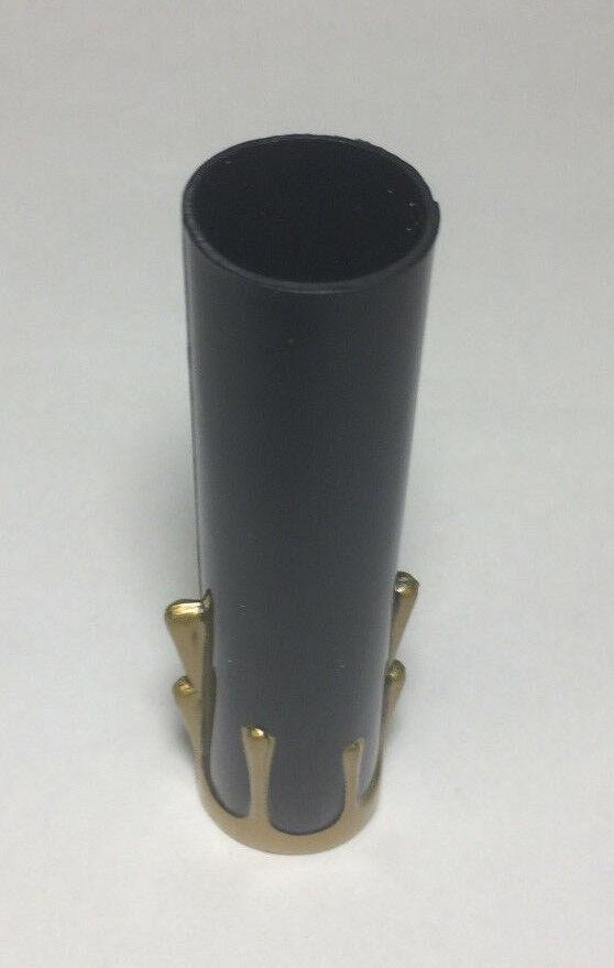 4" HEIGHT BLACK PLASTIC EDISON SOCKET CANDLE COVER W/ GOLD DRIPS, Candelabra - Stone Door Lamps