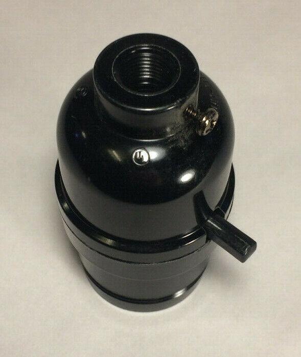 New Phenolic Bakelite Push - Thru Lamp Socket With Uno Threaded Shell, E26, #SO677 - Stone Door Lamps