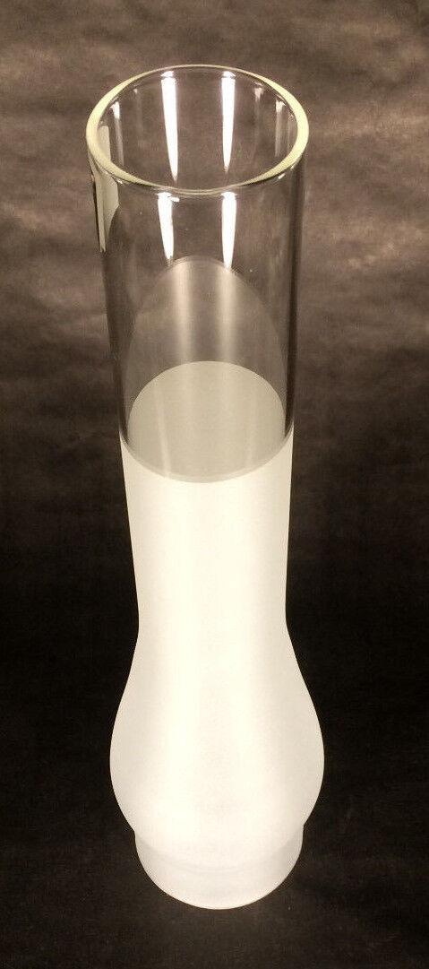 3" x 14" Tall 3/4 Frost Glass Kerosene Oil Electric Lamp Chimney #2 Burner CH973 - Stone Door Lamps