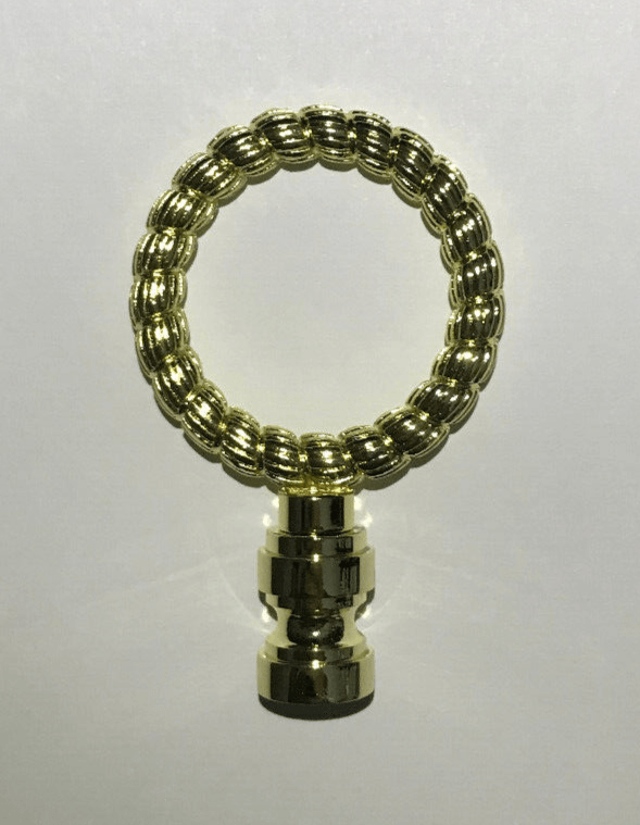 New 2 5/8" Solid Brass Lamp Finial, Polished & Lacquered, 1/4 - 27F #BF187 - Stone Door Lamps