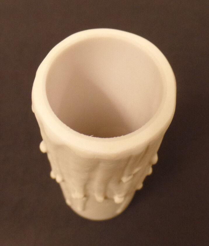 4" Flat White PolyBeesWax Chandelier Standard Lamp Candle Cover with DRIPS 912T - Stone Door Lamps