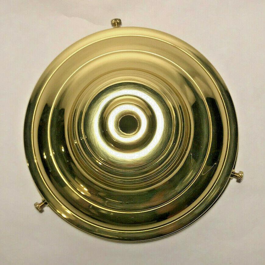 New Spun Brass 6" Fitter Fixture Shade Holder w Set Screws, Polished & Lacquered - Stone Door Lamps