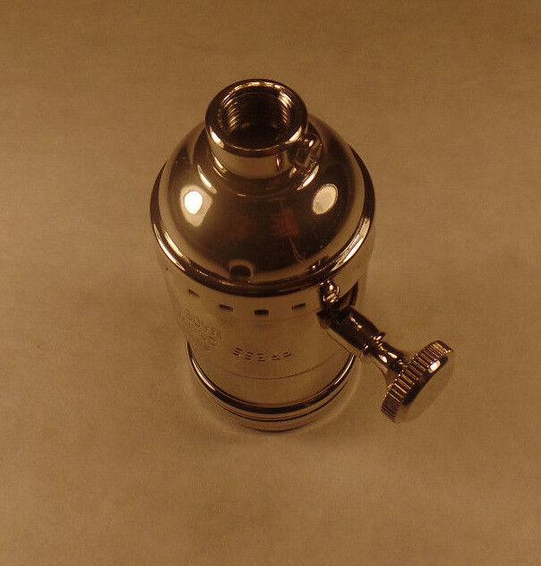 On/Off Uno Thread Solid Brass Industrial Style Turn Knob Lamp Socket Nickel 272N - Stone Door Lamps