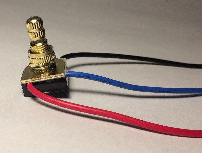 TWO CIRCUIT ROTARY SWITCH with Brass Knob, Electrical Light Lamp Part #SW402I - Stone Door Lamps