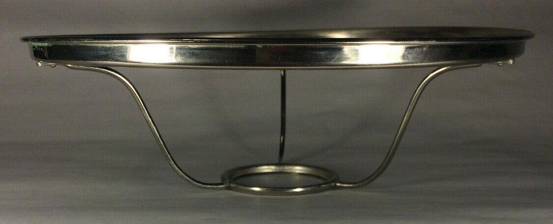 10" Solid Brass Under Burner Shade Ring Holder For Aladdin Burner, Nickel Plated - Stone Door Lamps
