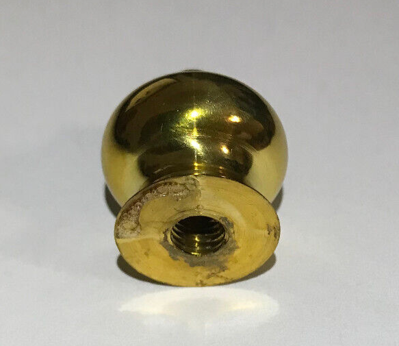 New 1" Brass Handel Syle Lamp Finial, 1/4-27F Tap, Polished & Lacquered #BF959