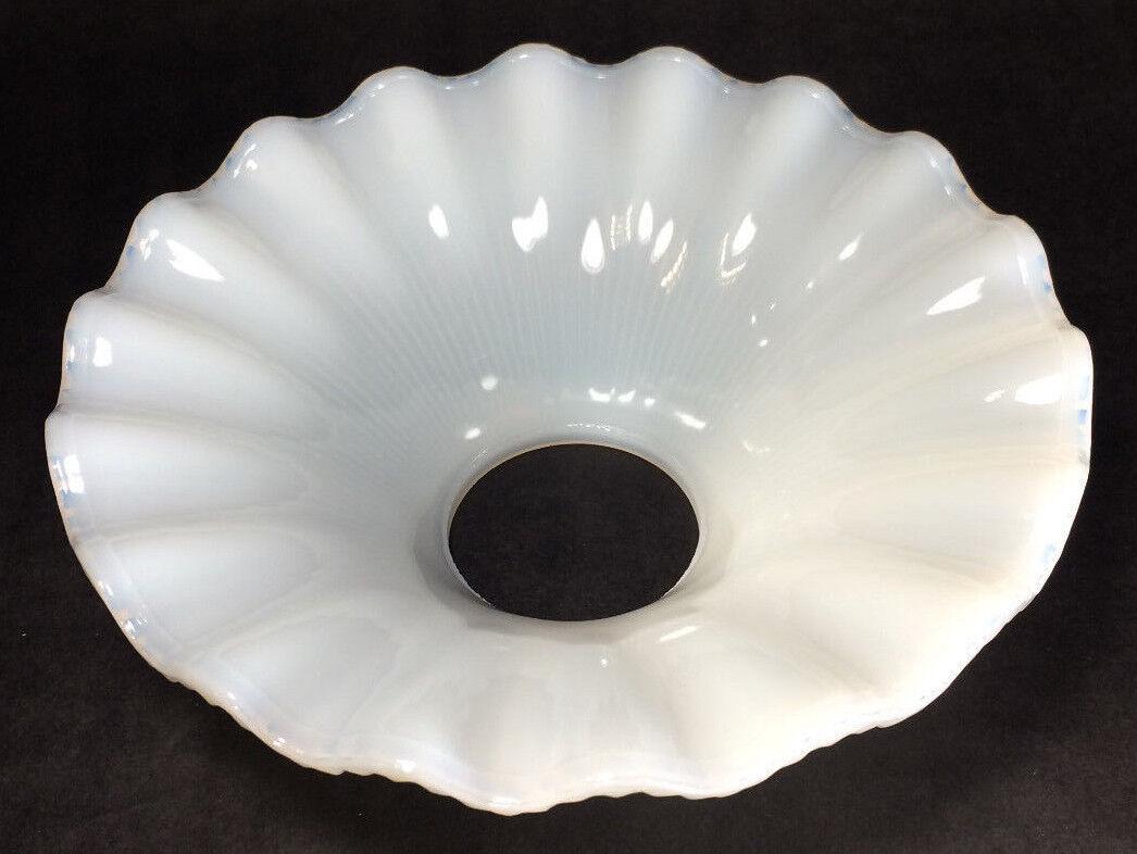 NEW 7 1/2" White Opal Glass Petticoat Oil Kerosene Lamp Chimney Shade PS645 - Stone Door Lamps