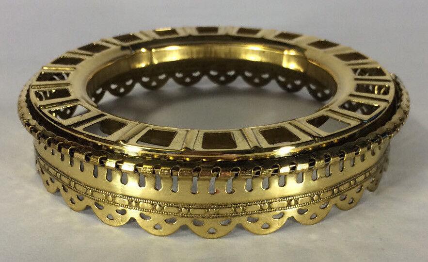 NEW 4" Fitter Brass Fenced Ball Gas Lamp Shade Holder C.D. & Rayo Burner #SH791 - Stone Door Lamps