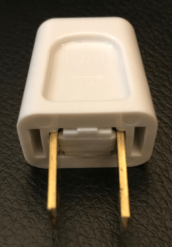 New White Quick Connect Lamp Plug For SPT - 1 Cord, Polarized Blades, U.L. #PL563 - Stone Door Lamps