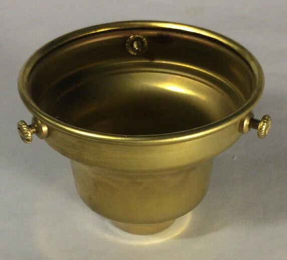 New 2 1/4" Fitter Spun Brass Fixture Shade Holder, Unfinished Brass #SH763U - Stone Door Lamps