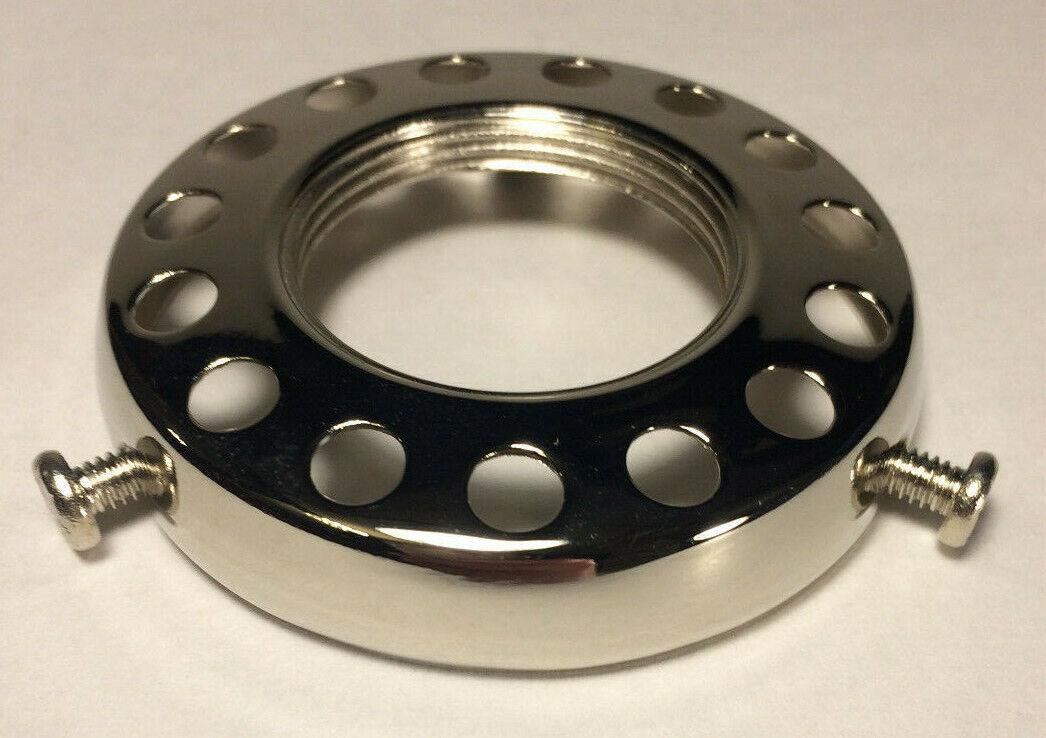 New 2 1/4" Fitter Screw - on Uno - type Brass Shade Holder Nickel Finish #SHH86N - Stone Door Lamps