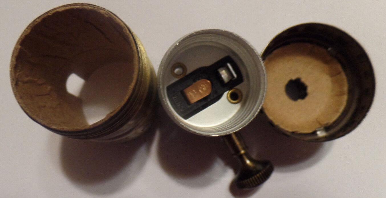 3 - way Uno Thread Antique Brass Early Electric Industrial Style Lamp Socket 270A - Stone Door Lamps
