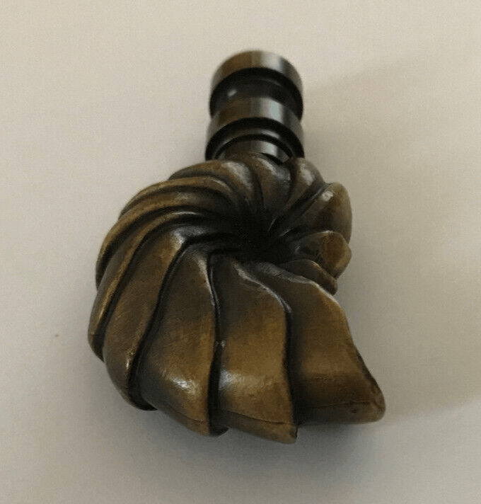 New 2 1/2" Brass Nautilus Seashell Lamp Finial, Antique Brass Finish, 1/4 - 27 Tap - Stone Door Lamps