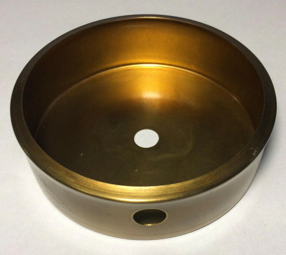 New 5 1/2" Diameter Modern Style Solid Spun Brass Lamp Base, Antique Finish 062A - Stone Door Lamps